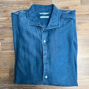 Suitsupply Denim Tencel Shirt - 16/16.5 Slim